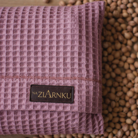 Termofor z Pestek Wiśni brudny róż wafelek, Duży, Naturalny