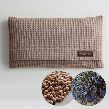 Termofor z Pestek Wiśni lawenda beżowy wafelek