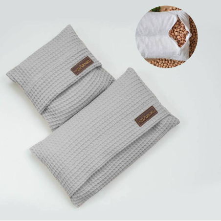 Termofory z pestkami wiśni, Duży + Mały - bezowy,wafelek - zestaw na