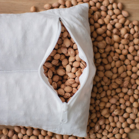 Termofor z Pestek Wiśni brudny róż wafelek, Duży, Naturalny