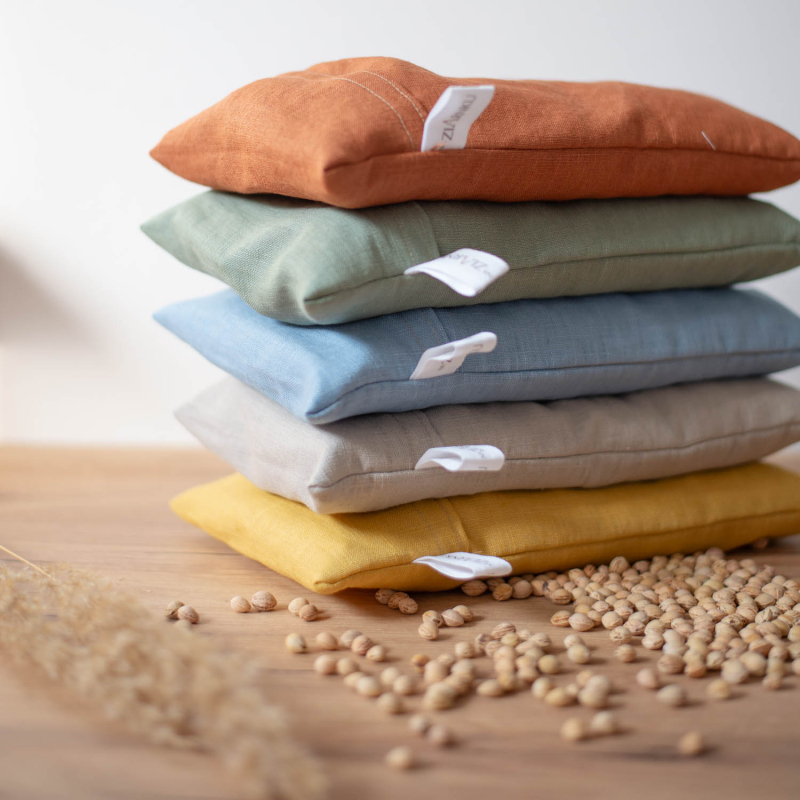 Lniane termofor z pestkami wiśni różne kolory eko zero waste