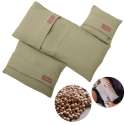 Mega zestaw trzech termoforów z pestkami - XL duży i mały - bawełniany wafel khaki